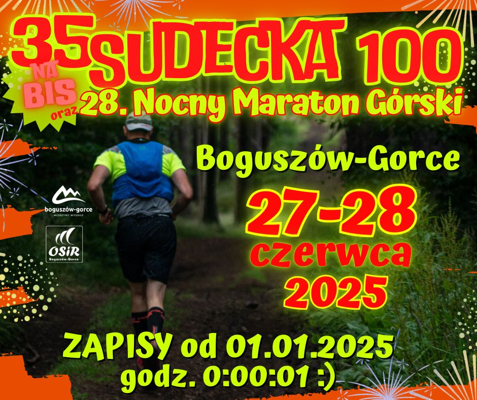 Jubileuszowa 35. Sudecka 100 na BIS oraz 28. Nocny Maraton Górski, a także… 30 lat Sudeckiej 100 w Boguszowie-Gorcach!!!